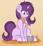  absurd_res animated autumn container cup czu czupone equid equine fan_character feral hair hasbro hi_res horn looking_down mammal mug my_little_pony purple_eyes purple_hair quadruped scarf sitting solo unicorn 