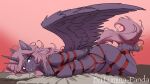 anthro bdsm bondage bound breast_squish breasts equid equine female horn horse lumina-panda lying mammal mythological_creature mythological_equine mythology on_front pony restraints rope rope_bondage rope_harness solo squish winged_unicorn wings