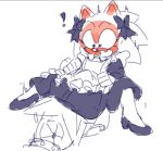 anthro arrow_hearted blush clothed clothing crossdressing duo eyelashes maid_uniform male male/male neo_metal_sonic oral sega sonic_the_hedgehog sonic_the_hedgehog_(series) uniform 