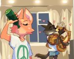  &lt;3 alcohol anthro beverage boxers_(clothing) canid canine canis clothed clothing colored diane_foxington dreamworks drinking duo female feral fox fur group hat headgear headwear kissing male male/male mammal mr._snake_(the_bad_guys) mr._wolf_(the_bad_guys) reptile scales scalie snake the_bad_guys trio underwear wolf 
