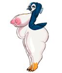  alpha_channel anthro areola avian beauty_mark belly belly_overhang big_areola big_breasts big_butt bird blue_eyes breasts butt female furrreun hands_behind_back hi_res huge_breasts huge_butt mole_under_eye neck_bow nipples one_eye_closed overweight overweight_anthro overweight_female penguin smile solo thick_calves thick_thighs wink 