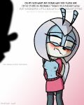 2026 antennae_(anatomy) anthro arthropod beetle blush bottomwear breasts clothed clothing dialogue digital_media_(artwork) embarrassed female flashing flashing_breasts hi_res idw_publishing insect jewel_the_beetle looking_away male no_bra open_clothing open_shirt open_topwear partially_clothed realdash sega shirt shy skirt sonic_the_hedgehog_(comics) sonic_the_hedgehog_(idw) sonic_the_hedgehog_(series) thinking topwear wince