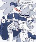  anal anal_fingering anthro arrow_hearted balls blush butt clothed clothing crossdressing duo fingering genitals maid_uniform male male/male neo_metal_sonic penis sega sonic_the_hedgehog sonic_the_hedgehog_(series) uniform upskirt 