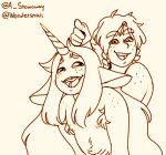 animal_humanoid anthro armpit_hair black_and_white body_hair braces braided_hair butterscotch_(wonderslug) duo ears_down equid equid_humanoid equine equine_humanoid freckles freckles_on_shoulders girly hair half-closed_eyes horn horse_humanoid humanoid long_hair male male/male mammal mammal_humanoid monochrome narrowed_eyes open_mouth open_smile pivoted_ears rothfale simple_background smile stowaway unicorn unicorn_horn white_background 