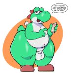  absurd_res balls big_balls big_butt butt crushpepper dialogue english_text genitals gesture hi_res holding_object holding_phone huge_balls huge_butt huge_thighs mario_bros nintendo nude phone pointing speech_bubble tagme text thick_thighs video_games wide_hips wings yoshi 