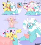  &lt;3 blush bodily_fluids cum duo female feral genital_fluids genitals hi_res localcatboy macro male meowstic micro nintendo penis pikachu pixelyteskunk pok&eacute;mon pok&eacute;mon_(species) precum sex shrinking shrunk size_difference size_play size_transformation sneeze sparkle_chu transformation video_games 