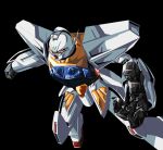  1980s_(style) 1990s_(style) absurdres commentary_request faux_retro_artstyle glint gundam highres kds_(0049) mecha mecha_focus mobile_suit retro_artstyle robot science_fiction space turn_a_gundam turn_a_gundam_(mobile_suit) v-fin yellow_eyes zero_gravity 