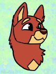  2022 3:4 anthro australian_kelpie bluey_(series) canid canine canis detailed_background digital_media_(artwork) domestic_dog ear_tuft fur glistening glistening_eyes headshot_portrait herding_dog hi_res male mammal multicolored_body multicolored_fur neck_tuft pastoral_dog pivoted_ears portrait reddywolf rusty_(bluey) sheepdog smile solo tuft tufted_fur 