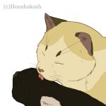1:1 2013 alpha_channel ambiguous_gender attack_on_titan black_body black_fur domestic_cat duo erwin_smith eyes_closed face_lick felid feline felis feral feralized fur levi_ackerman licking low_res mammal ouivon personal_grooming size_difference social_grooming tongue yellow_body yellow_fur