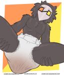  absurd_res anthro avian bird black_body corvid corvus_(genus) crow darkner deltarune diaper diaper_fetish digital_media_(artwork) eyewear feces filth full_diaper glasses hair hi_res looking_at_viewer low-angle_view male messing messing_diaper messy_diaper oscine paddedulf passerine perspective perspective_shot pooping scat simple_background soiled_diaper soiling soiling_diaper solo spread_legs spreading swatch_(deltarune) undertale_(series) video_games worm&#039;s-eye_view 