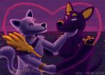 2026 abs adastra adastra_(series) anthro armor black_body blue_eyes bracelet canid canine canis cassius_(adastra) dated digital_media_(artwork) duo echo_project egyptian fur gold_(metal) gold_armor gold_bracelet gold_jewelry golden_markings heart_symbol hi_res holding_arm holidays jackal jewelry krita_(artwork) male male/male mammal necklace neferu_(adastra) pecs red_eyes signature tail valentine's_day violet_foxytosin white_body wolf