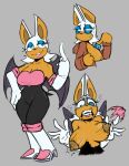  anthro areola armwear bat bat_wings big_breasts big_ears black_bodysuit black_clothing black_nose black_skinsuit blue_eyes blue_eyeshadow bodysuit boots breasts brown_areola brown_nipples cleavage clothed clothing elbow_gloves exposed_breasts eyelasehs eyeshadow female footwear fur gloves grey_background grey_wings handwear hunksrighty knee_boots knee_highs legwear lipstick makeup mammal markings membrane_(anatomy) membranous_wings mole_(marking) mole_on_breast nipples orange_body orange_fur pink_lipstick rouge_the_bat sega shoes simple_background skinsuit smile solo sonic_the_hedgehog_(series) thick_thighs tight_clothing wardrobe_malfunction white_body white_boots white_clothing white_footwear white_fur white_gloves white_handwear wide_hips wings 
