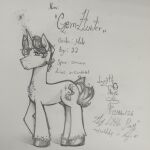 absurd_res aphite_(artwork) cutie_mark equid equine fan_character feral friendship_is_magic gem_hunter hasbro hi_res horn horse lygththys male male/male mammal my_little_pony mythological_creature mythological_equine mythology pony solo traditional_media_(artwork) unicorn