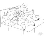  4_toes 6:5 anal anthro arrow_hearted balls barefoot bed blush claws duo feet furniture genitals hi_res male male/male nude pawpads paws penis sega shadow_the_hedgehog silver_the_hedgehog sonic_the_hedgehog_(series) toe_claws toes 