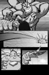  2025 4_arms absurd_res andre_(cuchuflin) anthro biped blood bodily_fluids comic cuchuflin detailed_background digital_drawing_(artwork) digital_media_(artwork) generation_1_pokemon generation_5_pokemon greyscale group head_wound hi_res humanoid larger_humanoid machamp male monochrome multi_arm multi_limb muscular muscular_anthro muscular_humanoid muscular_male nintendo pokemon pokemon_(species) quadruped scolipede size_difference smaller_humanoid smaller_male trio 