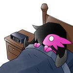 1:1 alarm_clock alpha_channel anthro bed bedding bedroom blanket blanket_grab clock colored digital_clock digital_drawing_(artwork) digital_media_(artwork) drawer electronics eyeliner fan_character female furniture gardevoir generation_1_pokemon generation_3_pokemon greatmothsucks hair hair_over_eye hi_res humanoid makeup nightstand nintendo pink_body pink_face pink_skin pokemon pokemon_(species) rakkuguy regional_form_(fakemon) rose_the_gardevoir_(dumbonigirl) simple_background solo time transparent_background white_eyes