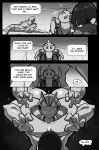  2025 4_arms absurd_res andre_(cuchuflin) angry anthro arachnid arthropod biped comic cuchuflin death_glare detailed_background dialogue digital_drawing_(artwork) digital_media_(artwork) english_text feral generation_1_pokemon generation_2_pokemon greyscale group hi_res humanoid larger_humanoid machamp male monochrome multi_arm multi_limb muscular muscular_anthro muscular_humanoid muscular_male nintendo pokemon pokemon_(species) size_difference smaller_humanoid smaller_male speech_bubble spinarak talking_to_another text trio vein 
