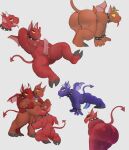  2026 all_fours animal_genitalia anthro big_butt biped bite blep bracelet butt collar collar_tag digital_media_(artwork) fingering fire_imp_(terraria) genital_slit genitals group hi_res hooves imp jewelry male male/male membrane_(anatomy) membranous_wings nude_anthro nude_male oekanuki orange_body orange_eyes penis purple_body red_body shoulder_bite slit_fingering spade_tail spiked_bracelet spiked_collar spikes tail tapering_penis terraria tongue tongue_out trio wings yellow_sclera 