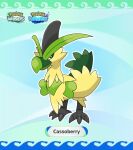  abstract_background bird cardnlh cassowary character_name copyright_logo copyright_name fakemon green_eyes highres logo no_humans original pokemon pokemon_(creature) pokemon_winds_and_waves solo sugimori_ken_(style) 