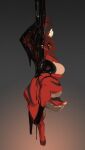  4_toes 5_fingers absurd_res anthro big_breasts breasts canid canine dripping feet female fingers floating fox franchesca_(garasaki) fur glowing glowing_eyes goo_(disambiguation) gryn_vs hair hi_res huge_breasts latex mammal red_body red_fur red_hair solo toes 