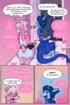anthro aquatic arms_tied armwear bdsm bed bedroom belle_morgan belt blue_body blue_eyes blue_hair blue_skin bondage bound breasts buckle closet clothing duo elbow_gloves english_text female fish floppy_ears fur furniture gloves hair hair_bun hands_tied handwear hare harness hi_res inner_thoughts lagomorph latex latex_clothing latex_gloves latex_handwear leporid lop_ears mackerel_shark mako_shark mammal nipples nude oblivious peskybatfish pink_body pink_fur pink_hair rabbit restraints rope rope_bondage rope_harness ruka_landberg shark short_hair simple_background tail text topknot white_shark yellow_eyes
