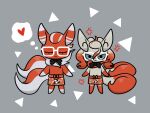  :< anger_vein angry apron black-framed_eyewear black_bow black_bowtie bow bowtie closed_eyes closed_mouth commentary_request dot_nose eyelashes full_body furrification furry glasses grey_background griselle_(pokemon) grisham_(pokemon) heart meowstic meowstic_(female) meowstic_(male) multiple_tails pokemon pokemon_(creature) pokemon_focus pokemon_legends:_z-a red_apron smile speech_bubble standing straight-on tail thought_bubble v-shaped_eyes zhangkittyyy 
