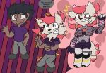 anthro clothed clothed_anthro clothed_female clothed_male clothing epic_games female female/female fortnite goo_transformation hi_res human kimiko_five-tails male male/male mammal moxxiecd solo tail takeover transformation transformation_sequence