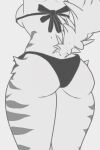3d_(artwork) 5_fingers anthro back_muscles belly big_belly big_butt big_muscles bikini bikini_bottom bikini_thong bikini_top black_and_white blender_(artwork) bow_ribbon bow_tie bra breasts bubble_butt butt butt_focus cat_tail cel_shading chest_tuft claws close-up clothed clothing curvy_figure digital_media_(artwork) domestic_cat felid feline felis female fingers fur fur_markings grey_body grey_clothing grey_fur grey_hair hair half_naked hi_res hourglass_figure huge_belly huge_butt huge_hips huge_muscles huge_thighs hybrid leg_markings mammal markings markings_on_body mochithecat mochithecat_(qin) monochrome multicolored_body multicolored_fur multicolored_hair muscular posed qin raised_arms raised_tail rear_view shaded side_boob simple_background slightly_chubby slightly_chubby_female slim small_breasts small_waist solo spine standing stripes swimwear tail tail_tuft thick_thighs thigh_markings thin_tail toony tuft two-piece_swimsuit underwear white_background white_body white_fur white_hair wide_hipped_female wide_hips