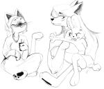  angry bottomwear calm canid canine canis clothing domestic_cat felid feline felis female fox hi_res lagomorph leporid line_art long_skirt mammal milarvozmido neck_ring nude rabbit siamese skirt solo tongue tongue_out wolf 