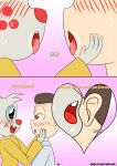  after_kiss angel angel_gabby angel_hare anthro blush comic duo female hi_res human jonah_whitman lagomorph male male/female mammal otakon_(artist) submissive submissive_female the_east_patch whispering whispering_in_ear 