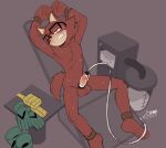 2026 absurd_res anthro balls barry_(sonic) bodily_fluids clothing cum_tank digital_drawing_(artwork) digital_media_(artwork) eyewear genitals glasses gloves handwear hi_res humanoid_genitalia humanoid_penis machine macropod male mammal marsupial milking_cum milking_machine penile penis penis_milking quokka restrained_arms sega solo sonic_the_hedgehog_(series) sweat tail the_murder_of_sonic_the_hedgehog toodamncycle wearing_glasses