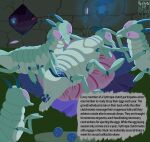 2026 4_legs 6_limbs alien ambiguous_gender animal_genitalia antennae_(anatomy) arthropod bedding blanket blue_body bodily_fluids brick brick_wall cloaca detailed_background digital_drawing_(artwork) digital_media_(artwork) egg english_text feral fungus genitals glowing group group_sex hi_res mandibles multi_limb multicolored_body mushroom orgasm oviposition pillow pregnant pricklypastor_(artist) purple_eyes rubbing segmented_arms segmented_body segmented_legs sex signature tail tendrils text two_tone_body unusual_anatomy unusual_genitalia vythrope wall_(structure)