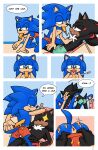 absurd_res anthro anus arrow_hearted barefoot beach butt comic dialogue duo feet food hi_res male male/male nipples pawpads popsicle popsicle_melting seaside sega shadow_the_hedgehog sonic_the_hedgehog sonic_the_hedgehog_(series) speech_bubble 