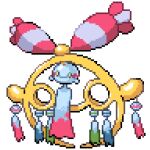  cardnlh chimecho highres mega_chimecho no_humans pokemon pokemon_(creature) simple_background solo sprite_art white_background 