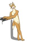 anthro balls canid canine fox fox_mccloud fox_tail fuze genitals hi_res male mammal navel nintendo nude open_mouth penis shadow simple_background solo standing star_fox