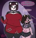  age_difference anthro bear becoming_erect bite_mark bite_mark_on_arm bite_mark_on_belly bite_mark_on_thigh black_bottomwear black_clothing black_collar black_crop_top black_shirt black_skirt black_topwear blood blue_eyes bodily_fluids bottomwear breasts brown_hair bruised bruised_eye bulge claws clothing collar crop_top domestic_cat dress duo ear_piercing ear_ring ear_stud english_text felid feline felis female giant_panda gynomorph gynomorph/female hair hairless hairless_cat hello_kitty_(character) hello_kitty_(series) horn intersex intersex/female leash leashed_collar licking licking_lips logo_on_shirt mammal navel piercing ragsy red_clothing red_dress ring_piercing sanrio scratching_head shirt size_difference skirt speech_bubble sphynx_(cat) spiked_collar spikes talking_to_another talking_to_partner text tongue tongue_out topwear wearing_collar 