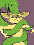  absurd_res ambiguous_gender anthro duo female feral head_first hi_res kangaroo kayla_(zoophobia) looking_up macropod mammal marsupial oral_vore reptile restrained sapient_melon scalie simple_background snake vore zoophobia 