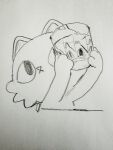  ambiguous_gender anthro domestic_cat felid feline felis glass graphite_(artwork) hi_res mammal monochrome neko_mamire_yu paws pen_(artwork) physical_media reflection solo traditional_media_(artwork) 
