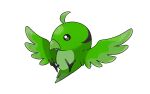  bird calwakerz fakemon green_bird highres no_humans original pokemon pokemon_(creature) simple_background solo sugimori_ken_(style) white_background 