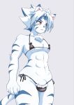 absurd_res anthro bra bulge clothed clothing confident crossdressing crossdressing_male felid femboy feminine hi_res kogenta_(onmyou_taisenki) male mammal onmyou_taisenki pantherine panties partially_clothed prostitution sinsab193 solo tiger underwear wardrobe_malfunction
