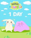  cloud cloudy_sky copyright_logo countdown ditto grass highres logo official_art peakychu pikachu pokemon pokemon_(creature) pokemon_pokopia promotional_art shadow sky sparkle 