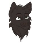 1:1 2023 alpha_channel ambiguous_gender attack_on_titan brown_body brown_fur canid canine canis digital_drawing_(artwork) digital_media_(artwork) english_description eren_jaeger eyebrows feral feralized fluffy frogorgy fur green_eyes headshot_portrait inner_ear_fluff jewelry key key_necklace mammal necklace portrait simple_background smile transparent_background tuft whisker_spots wolf
