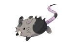  black_fur buck_teeth calwakerz commentary english_commentary fakemon grey_fur highres mouse_(animal) mouse_tail no_humans original pokemon pokemon_(creature) simple_background solo sugimori_ken_(style) tail teeth two-tone_fur white_background 