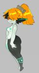  1girl ass barefoot black_hair black_skin blue_skin breasts colored_sclera colored_skin fang full_body grey_background hair_over_one_eye huge_ass imp looking_at_viewer midna multicolored_hair multicolored_skin navel nipples nude orange_hair pointy_ears ponytail red_eyes solo the_legend_of_zelda the_legend_of_zelda:_twilight_princess thick_thighs thighs two-tone_hair two-tone_skin wamudraws yellow_sclera 