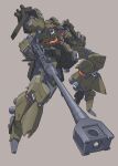  absurdres advance_of_zeta advance_of_zeta_re-boot commentary cyclops gun gundam highres hizumi_ms holding holding_gun holding_weapon looking_at_viewer mecha mecha_focus mobile_suit no_humans one-eyed reben_wolf rifle robot science_fiction simple_background solo weapon 