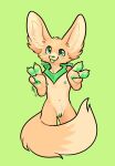  andromorph anthro big_ears blep blush blush_lines canid canine digital_drawing_(artwork) digital_media_(artwork) dipstick_tail english_description fennec_fox fox fur genitals gesture green_background green_eyes green_nipples green_nose green_pawpads green_tongue green_vulva hand_gesture hi_res humanoid_hands intersex looking_at_viewer mammal markings navel nipples pawpads simple_background solo tail tail_markings tan_body tan_fur tansy tongue tongue_out trans_(lore) trans_man_(lore) true_fox v_sign vulva 