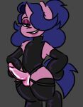 2025 armwear bell_(thatponybell) blue_eyes blue_hair blue_tail clothing digital_drawing_(artwork) digital_media_(artwork) dildo english_description equid equine eyeshadow fan_character female feral fur grey_background hair hair_over_eye hand_on_dildo hand_on_hip hand_on_own_hip hasbro horn horse latex latex_armwear latex_clothing latex_legwear latex_skinsuit latex_thigh_highs legwear long_hair makeup mammal my_little_pony mythological_creature mythological_equine mythology narrowed_eyes pink_body pink_fur pony sex_toy simple_background skinsuit solo strapon tail tapering_dildo thatponybell thigh_highs tight_clothing unicorn