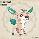  abstract_background artist_name bright_pupils character_name commentary deer english_commentary english_text fakemon highres inkfernape no_humans original pokemon pokemon_(creature) solo sugimori_ken_(style) white_pupils 