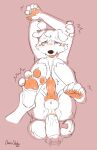  anal anthro balls blush bodily_fluids canid canine canis churroshiba cum domestic_dog duo genital_fluids genitals hi_res knot male male/male mammal paws 