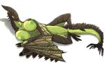 2026 3_toes astalos bent_legs big_breasts breasts brown_body brown_scales busty_feral capcom claws d-crow digital_drawing_(artwork) digital_media_(artwork) eyelashes feet female feral flying_wyvern full-length_portrait genitals glistening glistening_eyes green_body green_eyes green_nipples green_scales green_skin head_crest hi_res humanoid_genitalia humanoid_genitalia_on_feral humanoid_vulva lying membrane_(anatomy) membranous_wings monster_hunter nipples non-mammal_breasts non-mammal_nipples non-mammal_vulva portrait puffy_nipples scales scalie shaded shadow simple_background solo spiked_tail spikes spikes_(anatomy) tail toes ventral_scales vulva white_background white_sclera wings